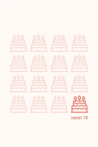 Sweet sixteen pink modern-simple