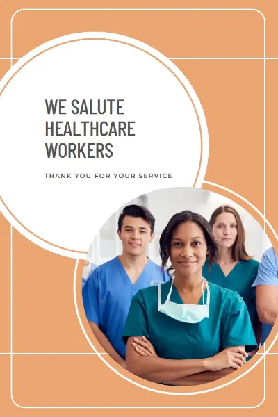 Thank you to healthcare workers orange modern-geometric-&-linear