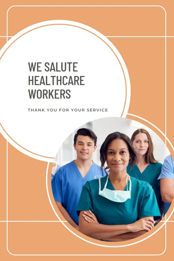 Thank you to healthcare workers orange modern-geometric-&-linear