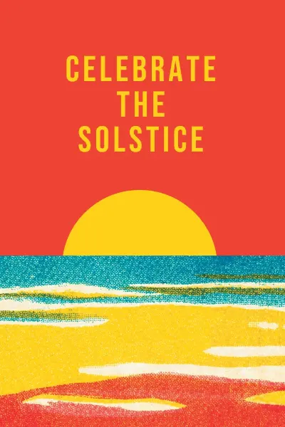 Celebrate the solstice red vintage-retro