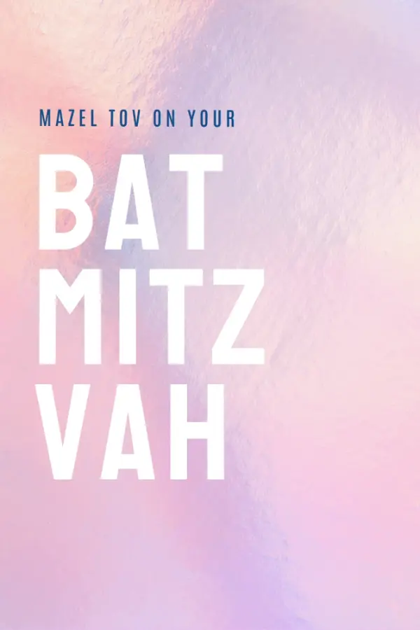 Celebrating your bat mitzvah pink modern-simple