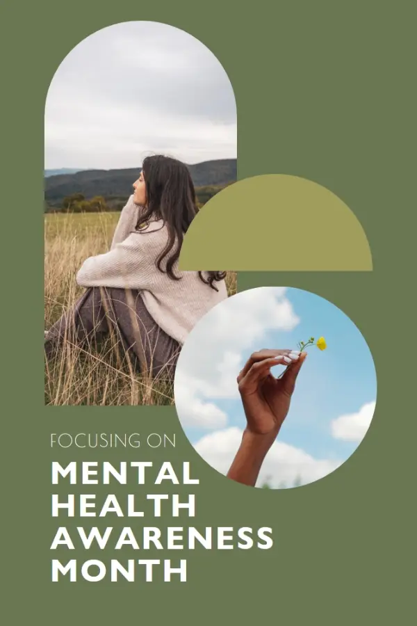Focusing on mental health green modern-simple