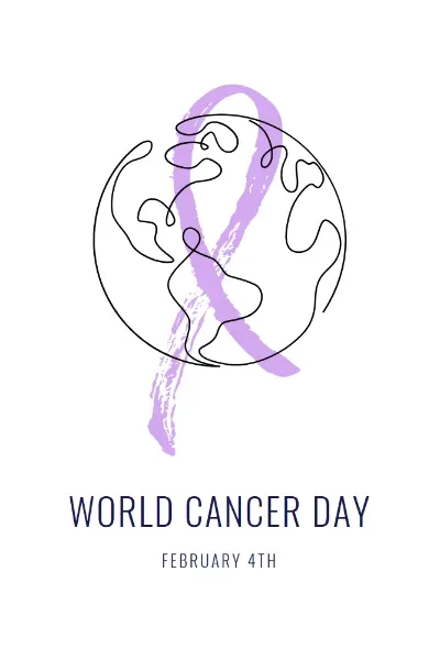 Recognizing World Cancer Day white whimsical-line