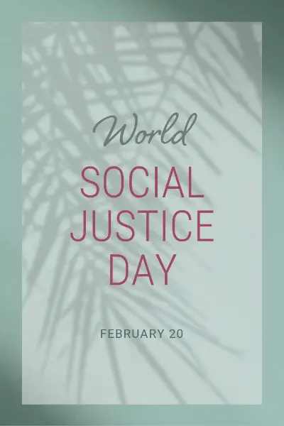 World Social Justice Day green modern-simple