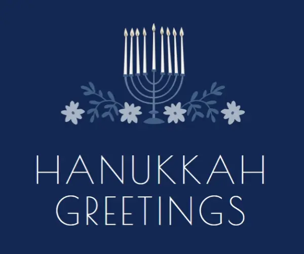 Hanukkah greetings blue modern-simple