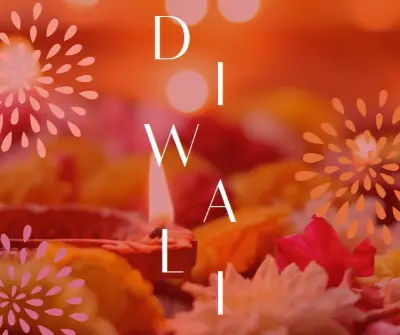 Jolly Diwali orange modern-simple