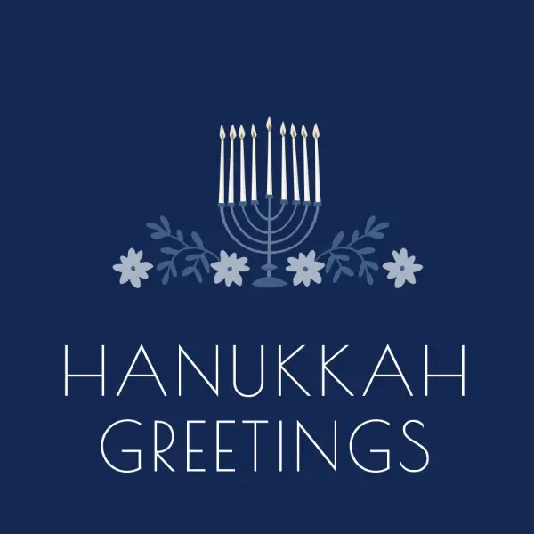 Hanukkah greetings blue modern-simple