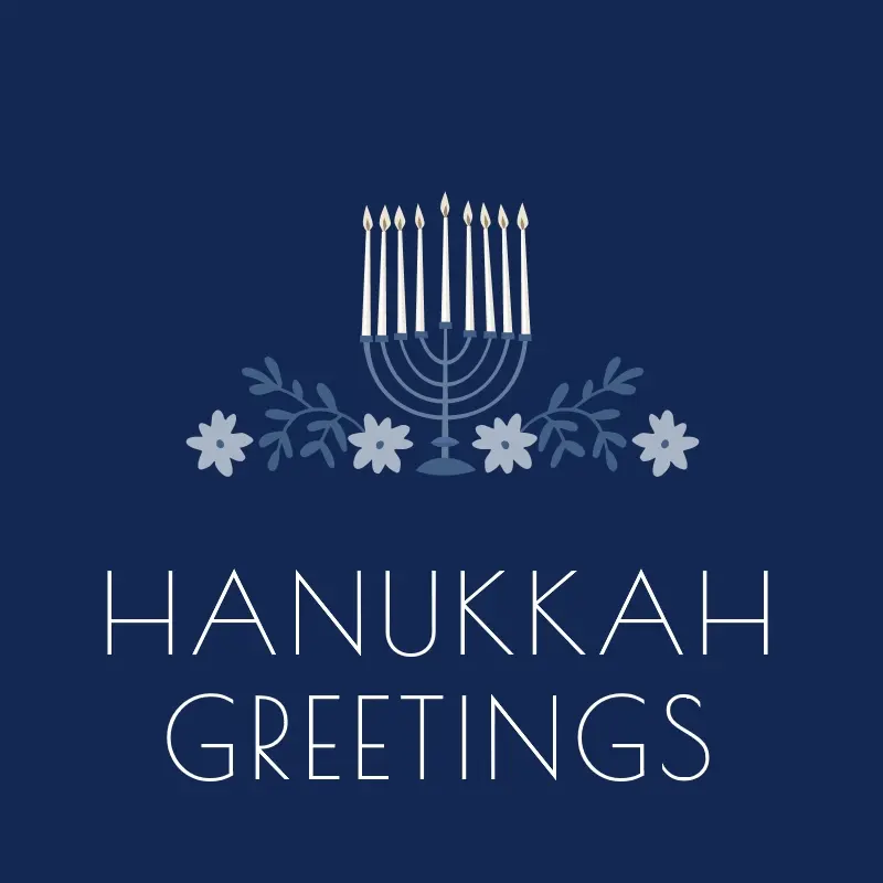 Hanukkah greetings blue modern-simple