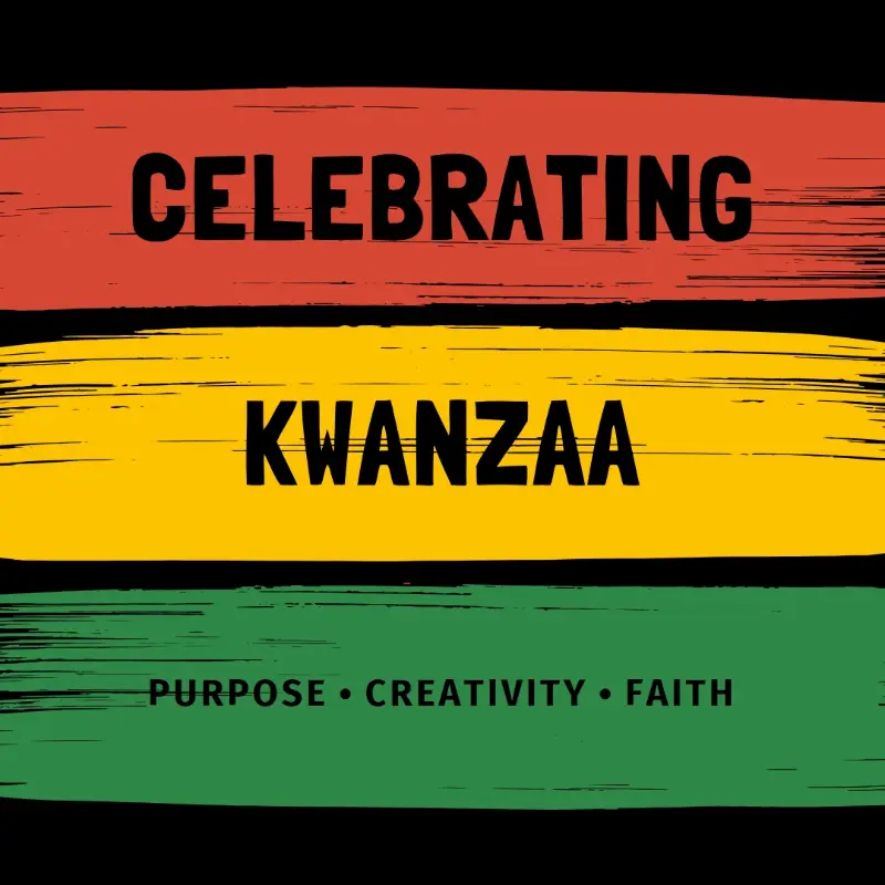 Kwanzaa greetings black modern-bold