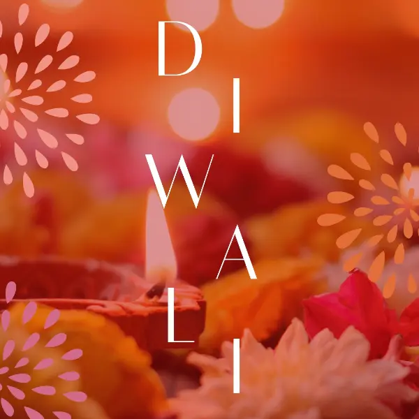 Jolly Diwali orange modern-simple