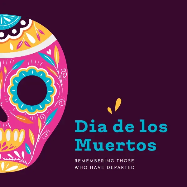 Dia de Muertos purple whimsical-color-block