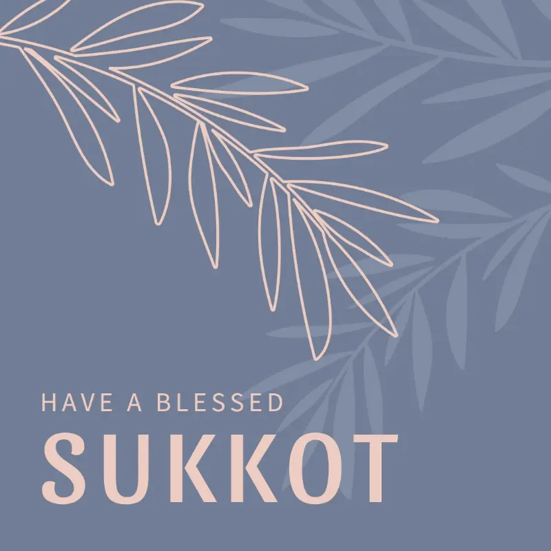 Sukkot blessings gray organic-simple