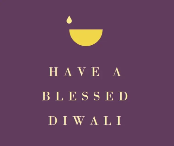 Diwali blessings purple modern-simple