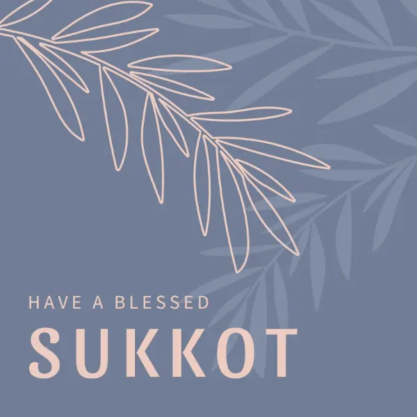 Sukkot blessings gray organic-simple