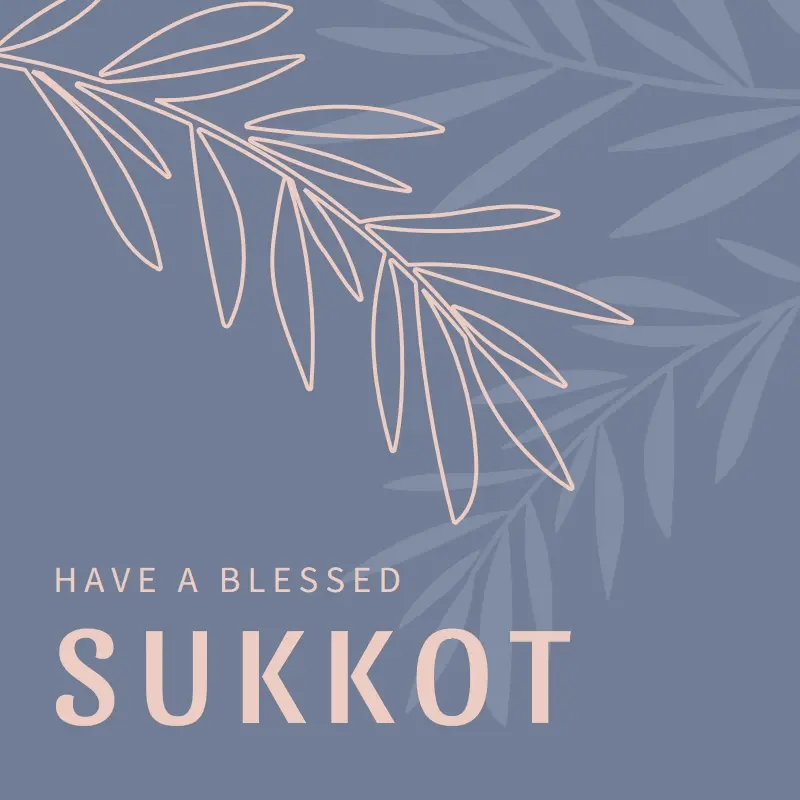 Sukkot blessings gray organic-simple