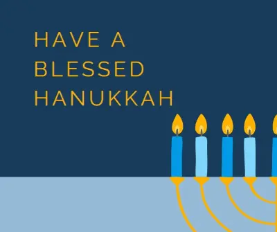 A blessed Hanukkah blue modern-simple