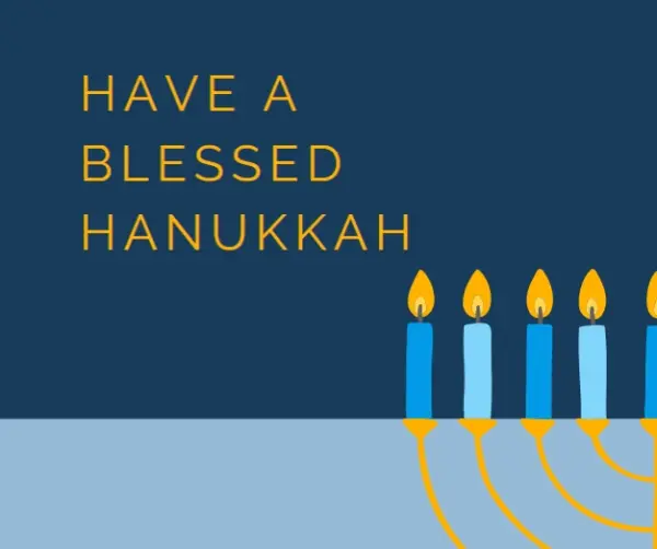 A blessed Hanukkah blue modern-simple