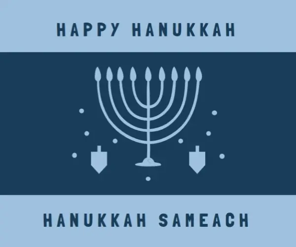 Blessings of Hanukkah blue modern-simple