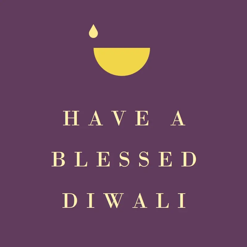 Diwali blessings purple modern-simple