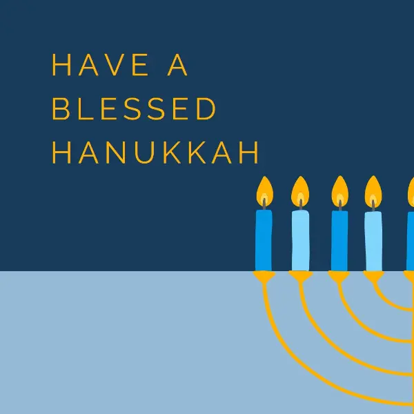 A blessed Hanukkah blue modern-simple