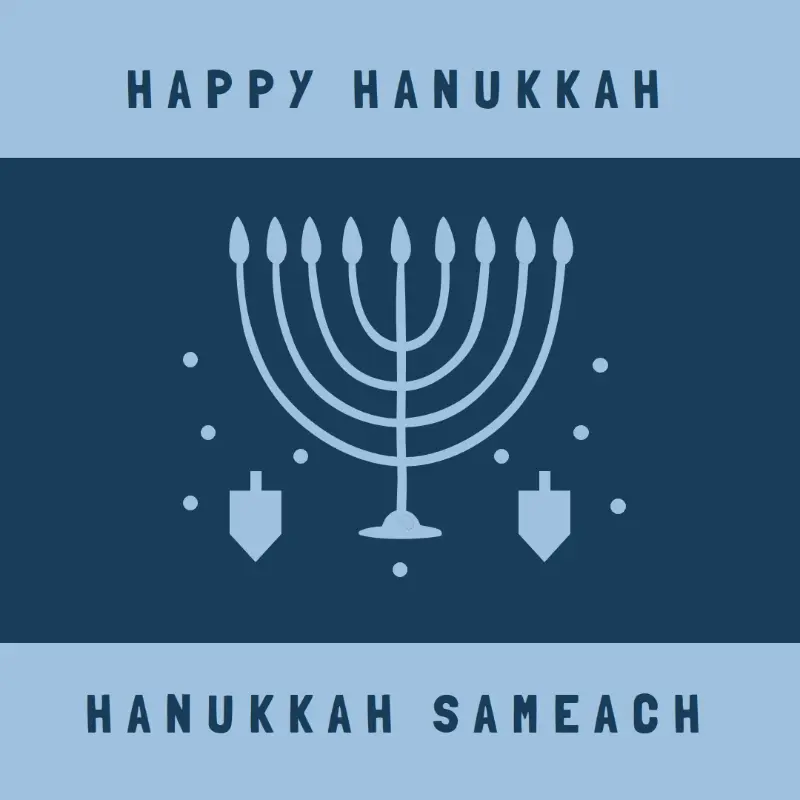 Blessings of Hanukkah blue modern-simple