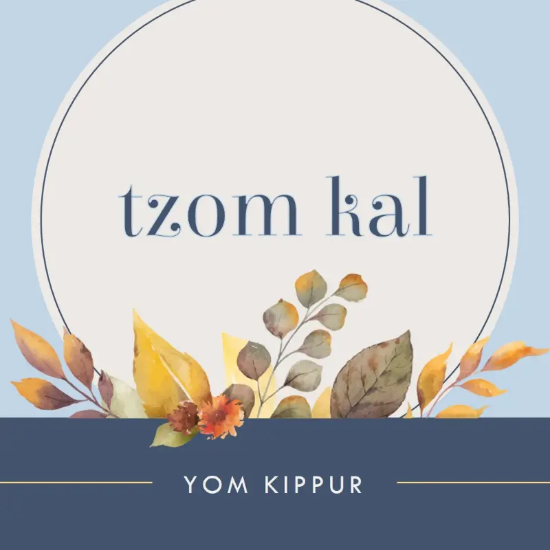 Yom Kippur best wishes blue modern-simple