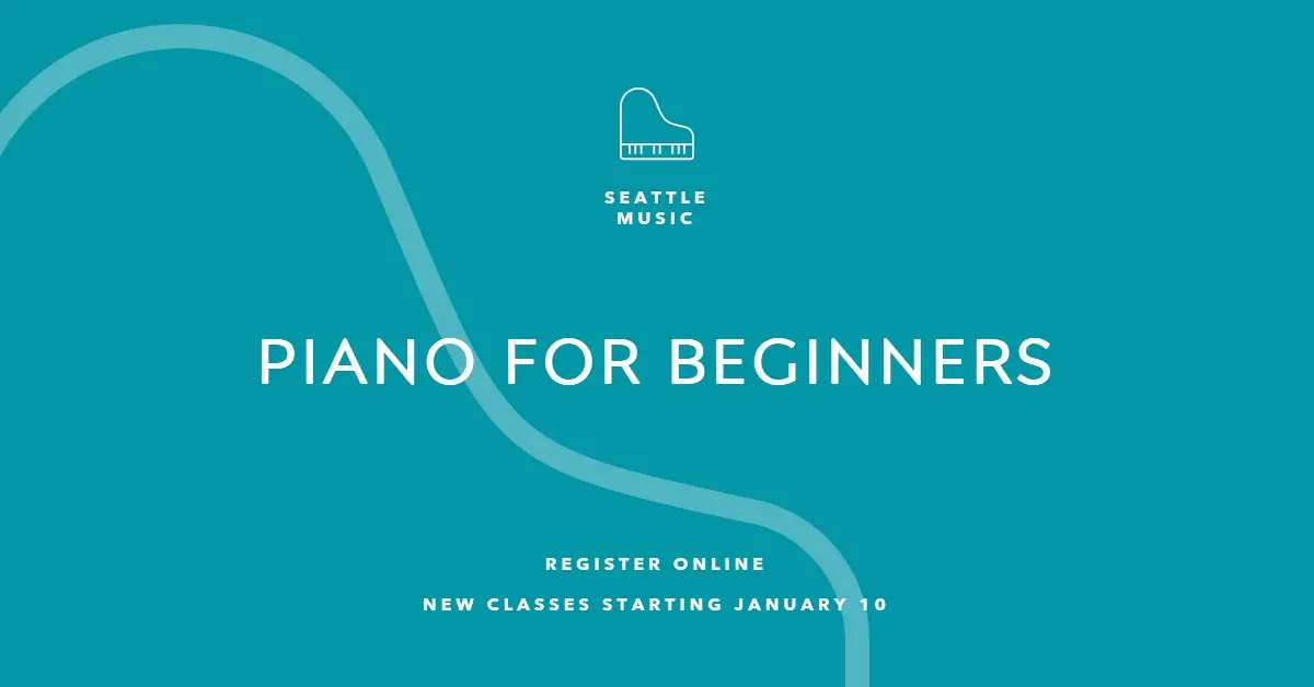 Piano classes blue modern-simple