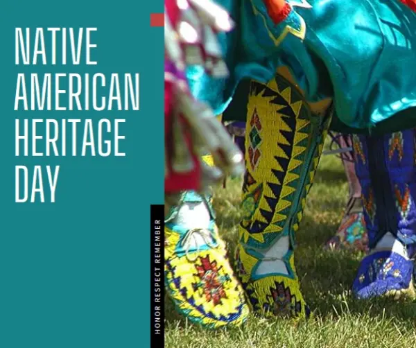 Celebrate Native American Heritage green modern-bold