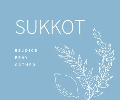 A peaceful Sukkot blue whimsical-line