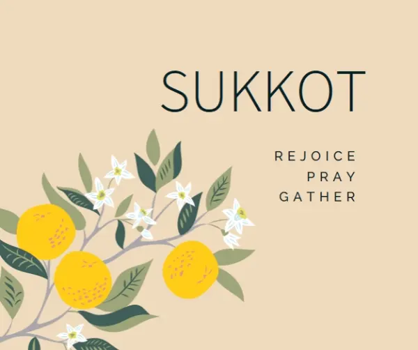 A joyful Sukkot yellow whimsical-color-block