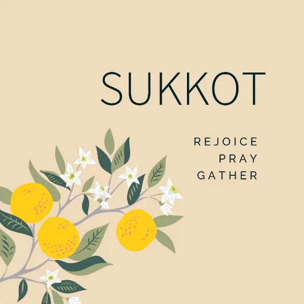 A joyful Sukkot yellow whimsical-color-block