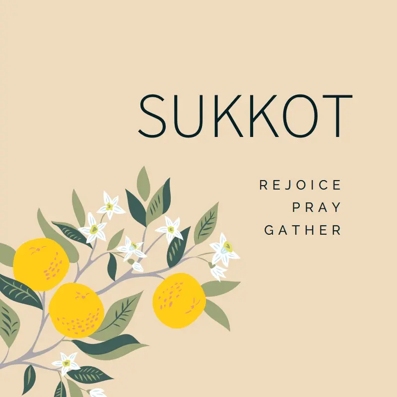 A joyful Sukkot yellow whimsical-color-block