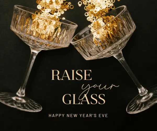 Gold lang syne black modern-simple