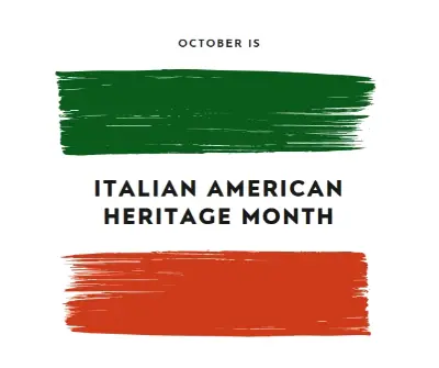 Celebrate Italian American heritage white modern-bold