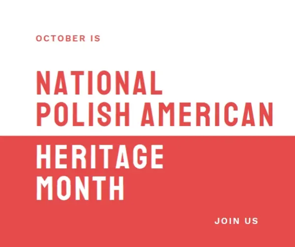 Polish heritage month red modern-bold