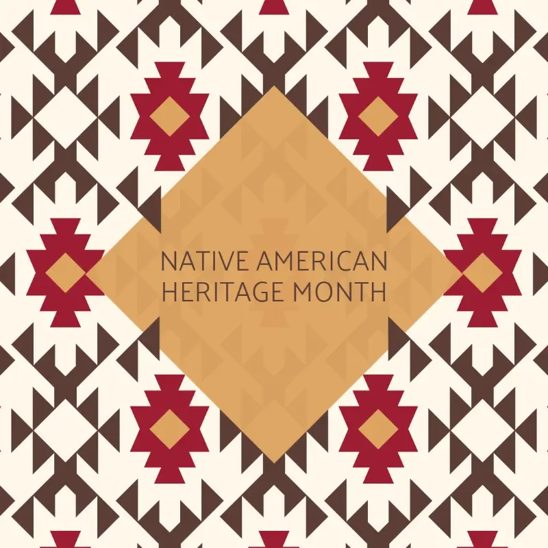 Indigenous American heritage brown modern-geometric-&-linear