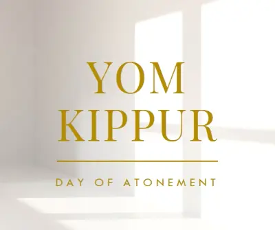 Yom Kippur blessings white modern-simple