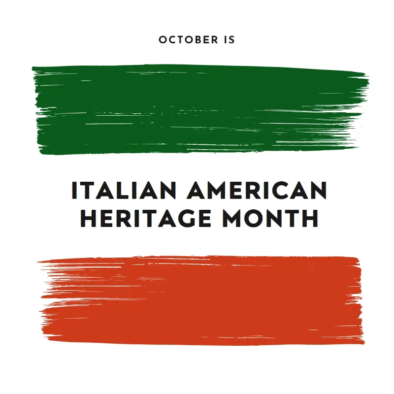 Celebrate Italian American heritage white modern-bold