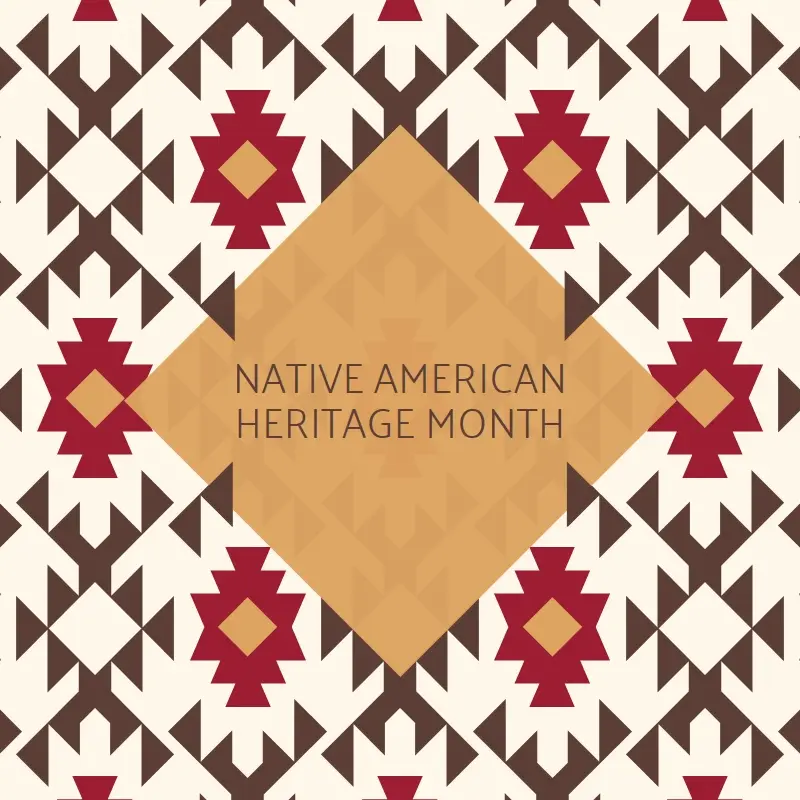 Indigenous American heritage brown modern-geometric-&-linear