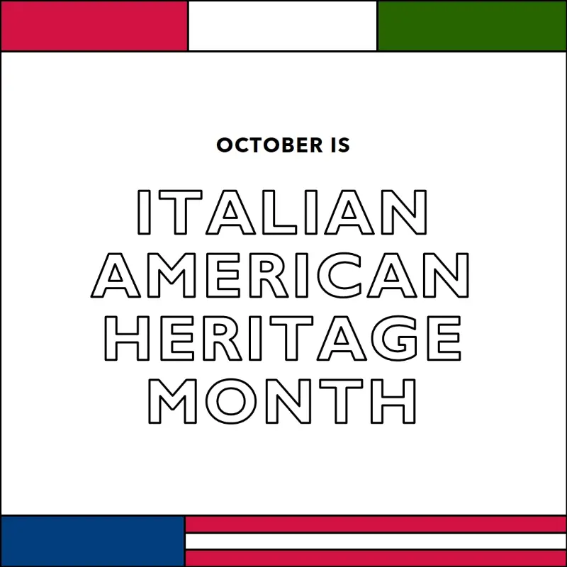 Italian American heritage month white vintage-retro