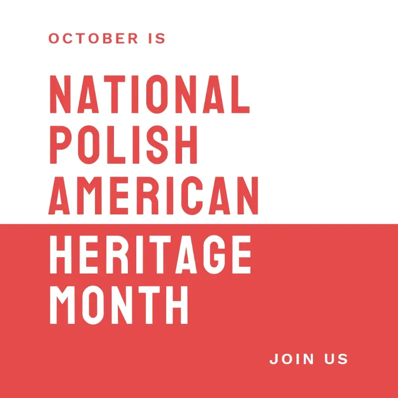 Polish heritage month red modern-bold
