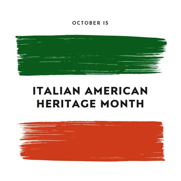 Celebrate Italian American heritage white modern-bold