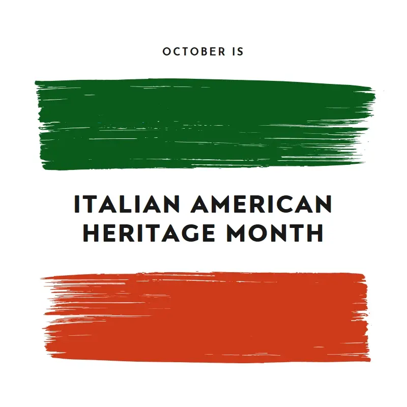 Celebrate Italian American heritage white modern-bold