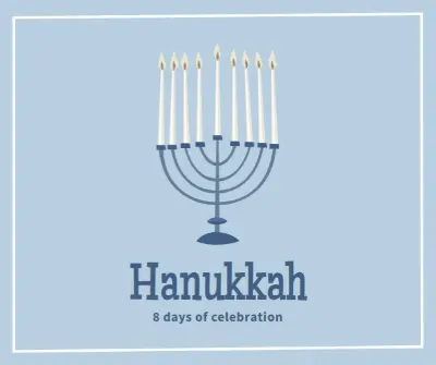8 days of Hanukkah blue organic-simple