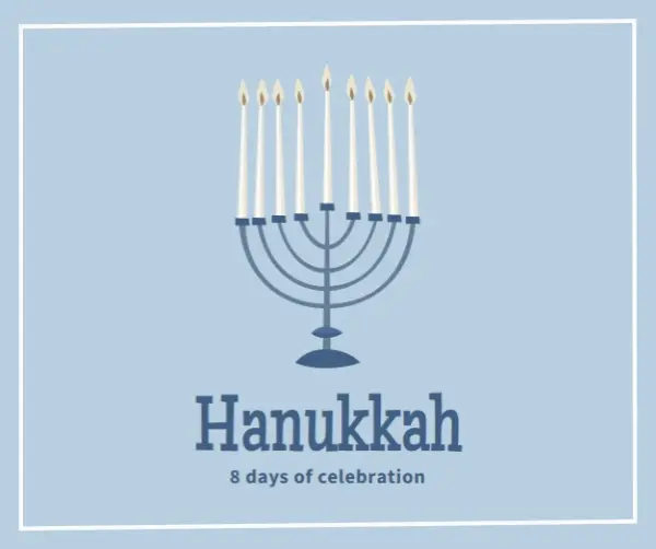 8 days of Hanukkah blue organic-simple