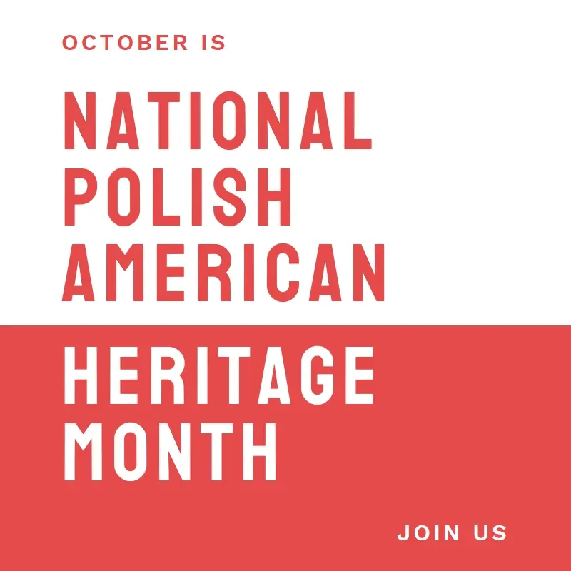Polish heritage month red modern-bold