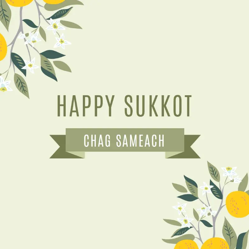 Celebrating Sukkot green whimsical-color-block