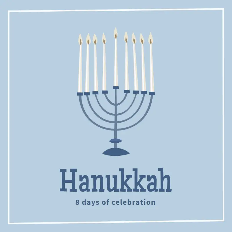 8 days of Hanukkah blue organic-simple