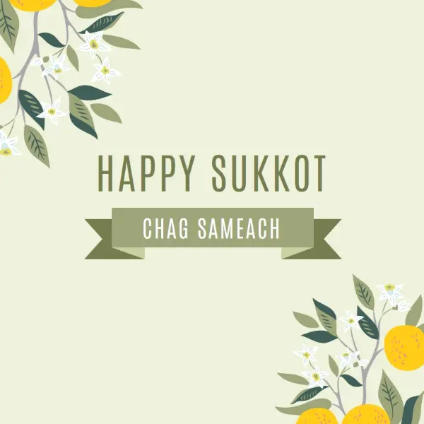 Celebrating Sukkot green whimsical-color-block