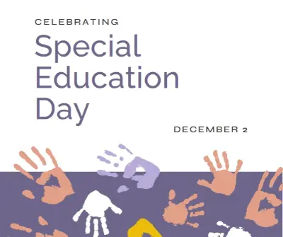 Celebrating special education day purple whimsical-color-block